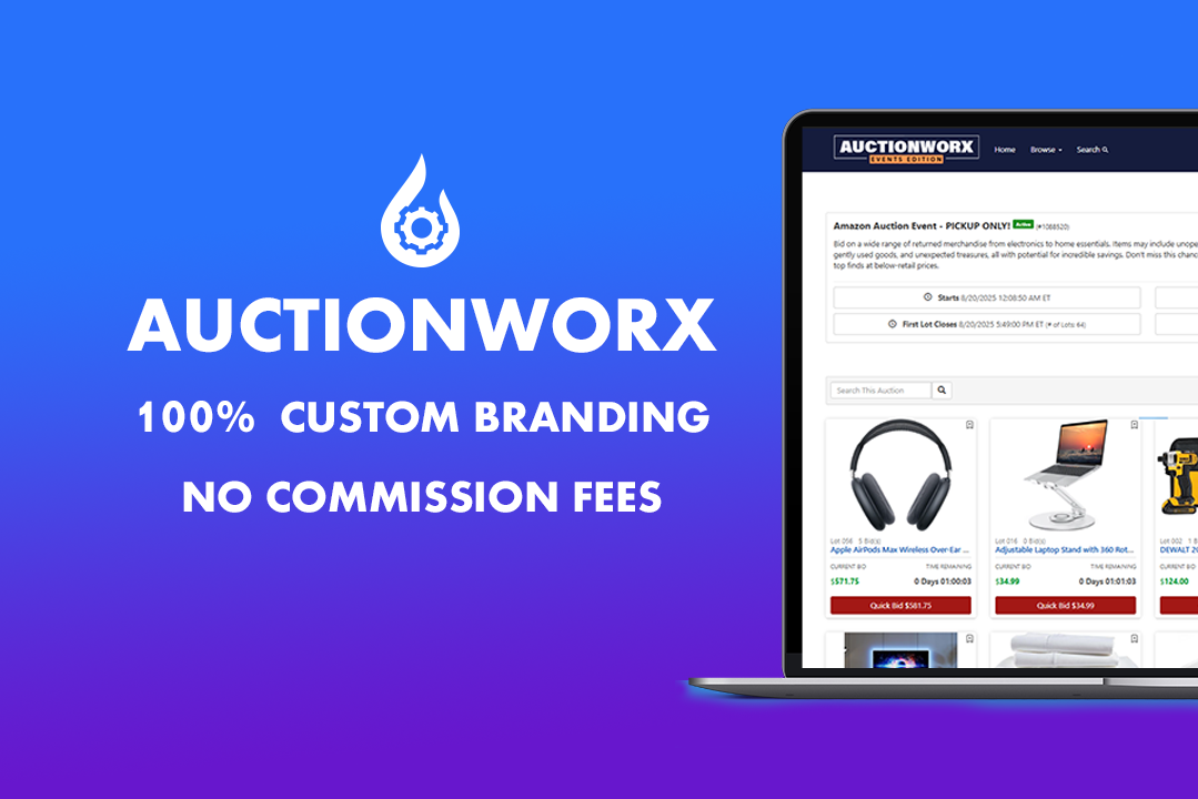 screenshot of AuctionWorx Events Edition